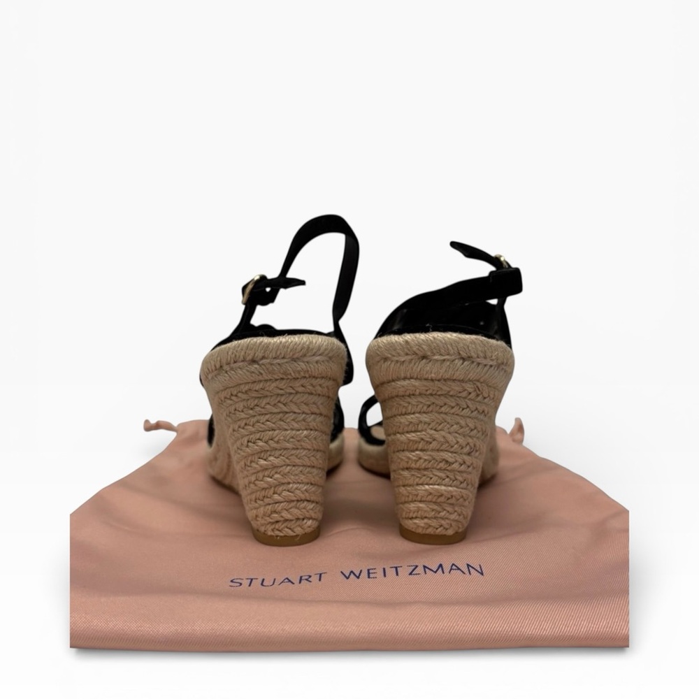 Stuart Weitzman Black Suede Espadrille Wedge Sandals – Size 9 (Fits 9.5) – NEW - Picture 8 of 12